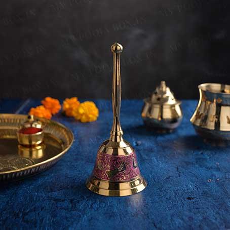 Handcrafted Brass Peacock Pooja Bell