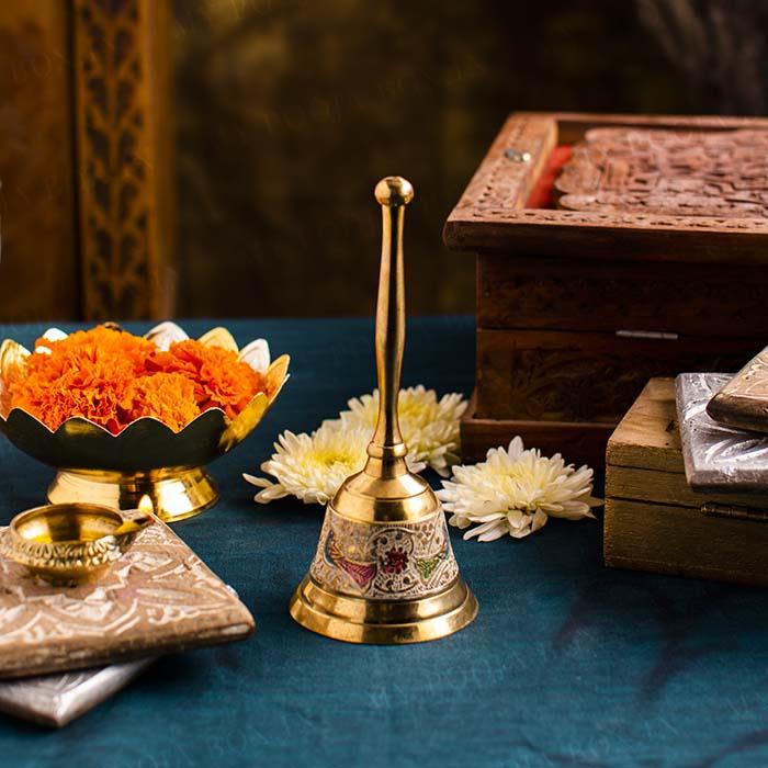 Handcrafted Brass Peacock Pooja Bell