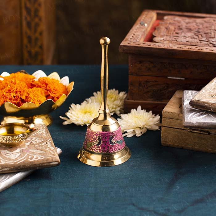 Handcrafted Brass Peacock Pooja Bell