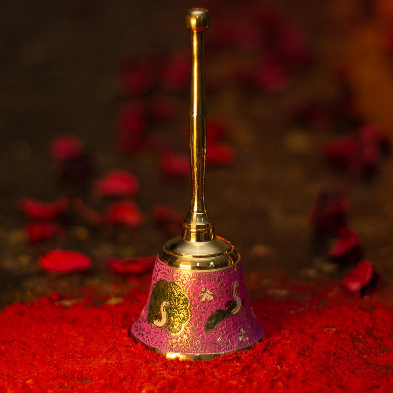 Handcrafted Purple Brass Pooja Bell