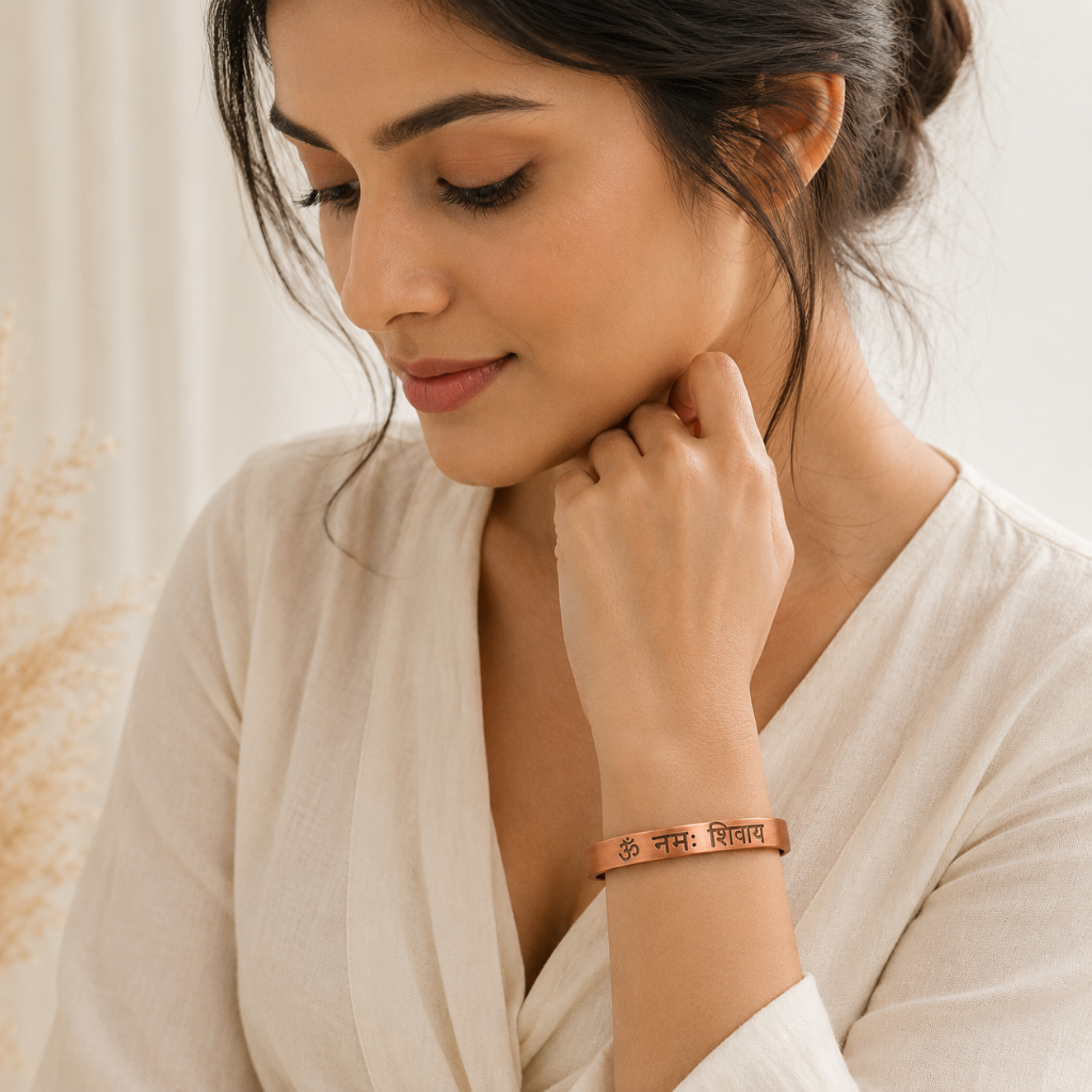 Om Namah Shivaya Copper Bracelet