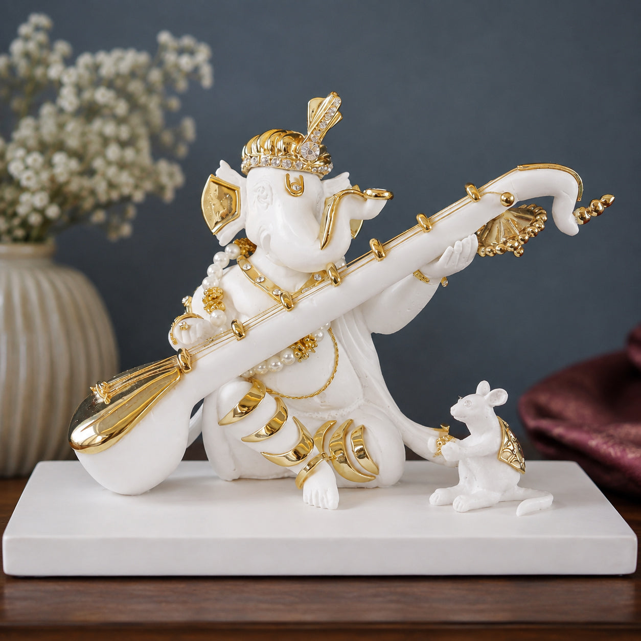 Ganesh Sitar Idol in Divine Rhythm